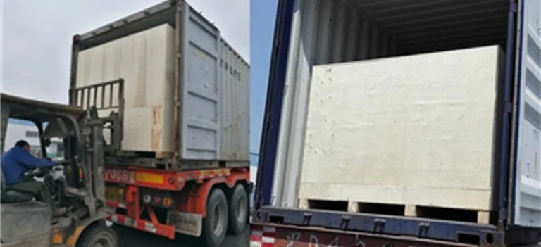 Vibratory machine packed in wooden box - Inovatec Machinery 목재 상자와 팔레트로 포장한 진동 마감 장비